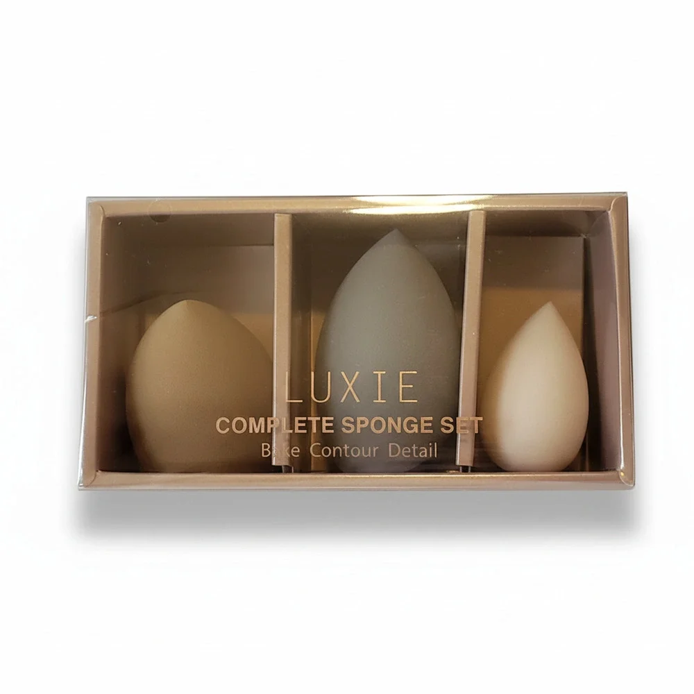 Luxie Complete Sponge Set 3 Pack Bake Contour Detail Brand New In Box! Neutral